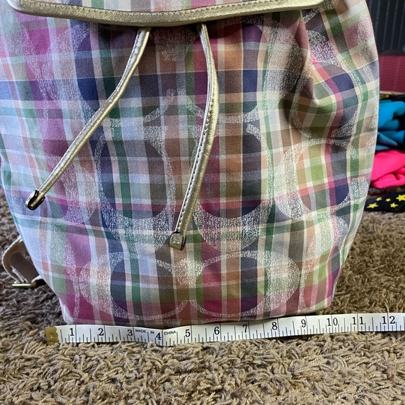 Coach Madras Pastel Plaid Backpack main image 9